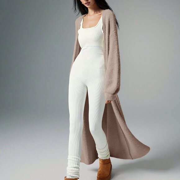 Camel Casual Women's Apricot Plush Cardigan - Picture 4 of 7